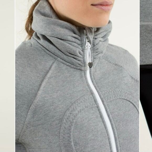 Lululemon Calm & Cozy full zip Jacket in heathered medium gray size 8 - Picture 2 of 12
